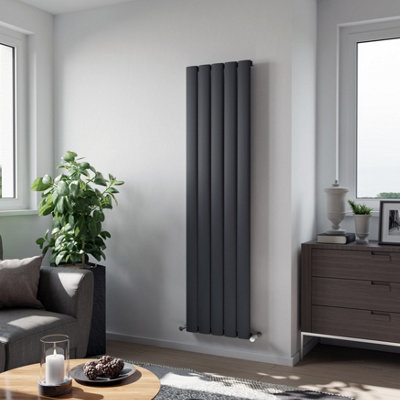 Agadon Milan Aluminium Designer Radiator 1800 X 470 mm Textured Anthracite3526 Btu10 Years Guarantee from B&Q