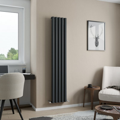 Agadon Dublin Aluminium Designer Radiator 1800 X 345 mm Textured Anthracite3205 Btu10 Years Guarantee from B&Q