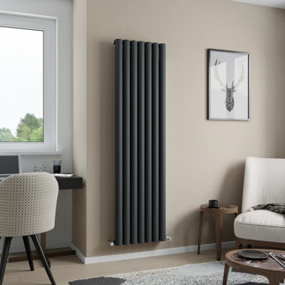 Agadon Dublin Aluminium Designer Radiator 1800 X 485 mm Textured Anthracite4444 Btu10 Years Guarantee from B&Q