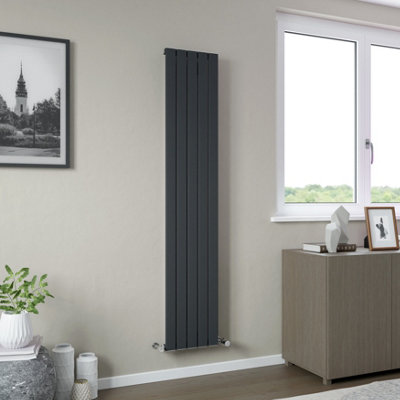 Agadon Vienna Aluminium Designer Radiator 1800 X 345 mm Textured Anthracite2338 Btu10 Years Guarantee from B&Q
