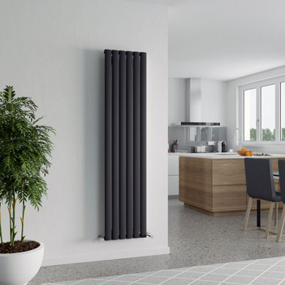 Agadon Berlin Aluminium Designer Radiator 1800 X 415 mm Textured Anthracite3335 Btu10 Years Guarantee from B&Q