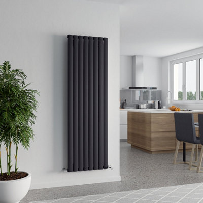 Agadon Berlin Aluminium Designer Radiator 1800 X 555 mm Textured Anthracite4447 Btu10 Years Guarantee from B&Q