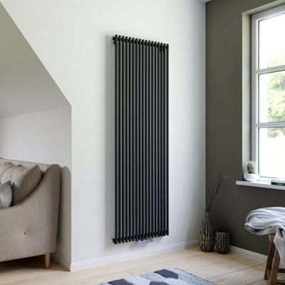 Ximax Gamba Ga1800400A Anthracite Gas Vertical Designer Radiator(W)610mm X (H)1800mm from B&Q