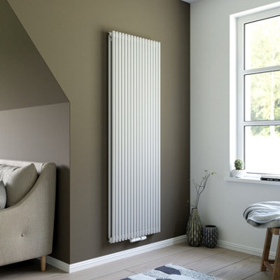Ximax Gamba Duplex Gad1800295W White Gas Vertical Designer Radiator(W)610mm X (H)1800mm from B&Q