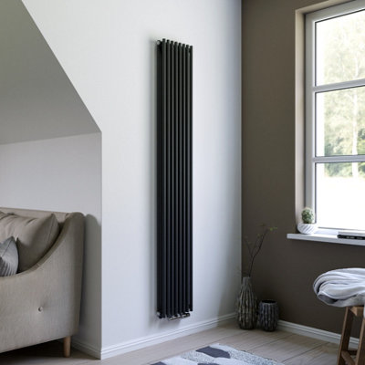 Ximax Gamba Duplex Gad1800295A Anthracite Gas Vertical Designer Radiator(W)295mm X (H)1800mm from B&Q