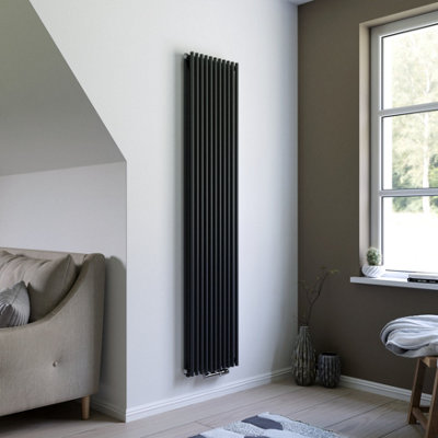 Ximax Gamba Duplex Gad1800295A Anthracite Gas Vertical Designer Radiator(W)400mm X (H)1800mm from B&Q