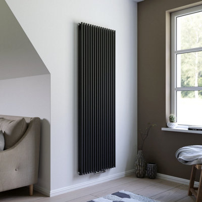 Ximax Gamba Duplex Gad1800295A Anthracite Gas Vertical Designer Radiator(W)610mm X (H)1800mm from B&Q