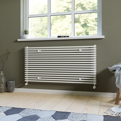 Ximax Gamba Gah6101000W White Gas Horizontal Designer Radiator(W)1200mm X (H)610mm from B&Q