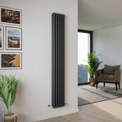 B&Q -  Kylo 3 Column Radiator 1800 X 290 mm Anthracite