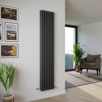B&Q -  Kylo 3 Column Radiator 1800 X 380 mm Anthracite