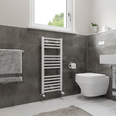 Agadon Willow Designer Towel Radiator 922 X 400 mm White1014 Btu10 Years Guarantee from B&Q