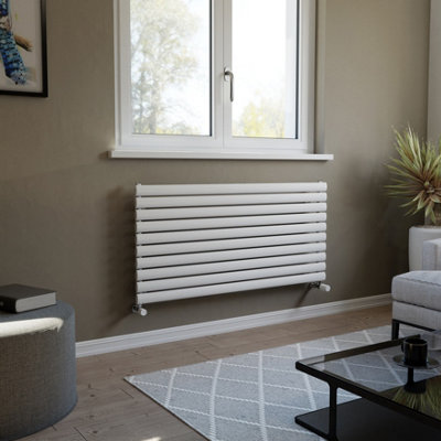 Ximax Champion Duplex Forh5841200W White Gas Horizontal Designer 2587Btu Radiator(W)1200mm X (H)584mm from B&Q