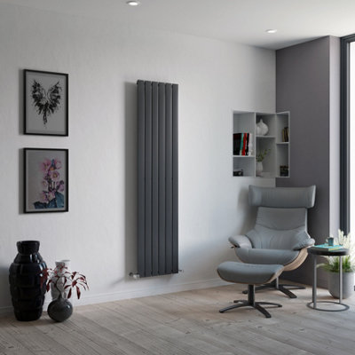 Ximax Champion Horizontal Hw1800445A Anthracite Gas Vertical Designer 2925Btu Radiator(W)445mm X (H)1800mm from B&Q