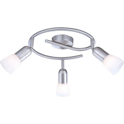 Luminosa Lighting Luminosa Cathy Ceiling Spotlight Clusters Nickel Matt White Glass Shade 3X E14 from B&Q