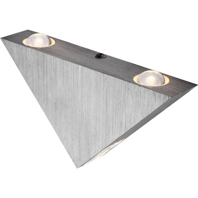 B&Q -  Luminosa Gordon Integrated Led Wall Lamp Aluminium Brushed 3X Led 3000K