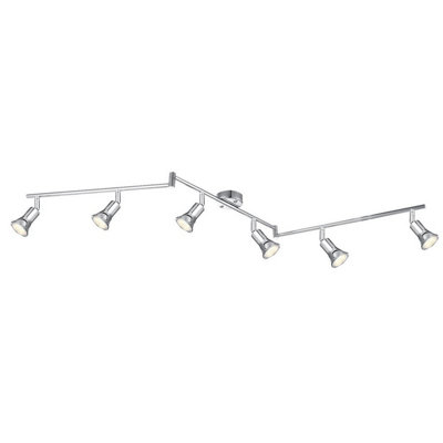 Luminosa Lighting Luminosa Dante Ceiling Spotlight Bar Chrome 6X Gu10 3000K from B&Q