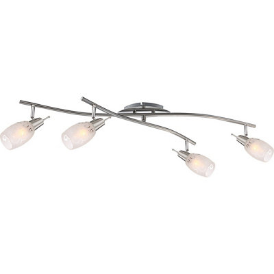 Luminosa Lighting Light Luminosa Ing Luminosa Florita Ceiling Spot Bar Chrome Opal Glass Shade 4X E14 Size 4