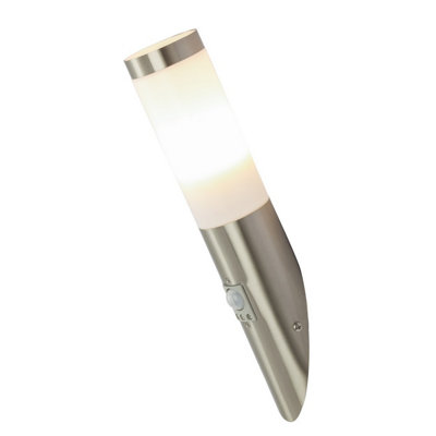 Luminosa Lighting Luminosa Boston Pir Outdoor Modern Wall Lamp Stainless Steel Ip44 1X E27 3000K from B&Q