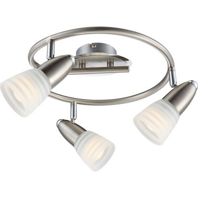 Luminosa Lighting Luminosa Caleb Ceiling Spotlight Clusters Chrome Opal Glass Shade 3X E14 3000K from B&Q