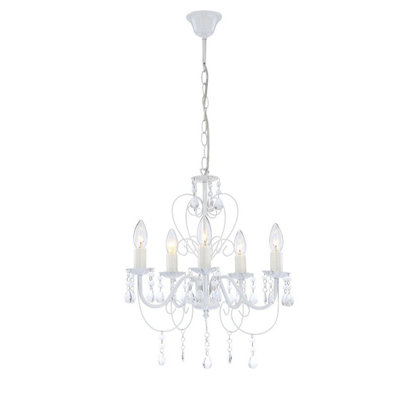 Luminosa Lighting Luminosa Pinja Chandelier White 5X E14