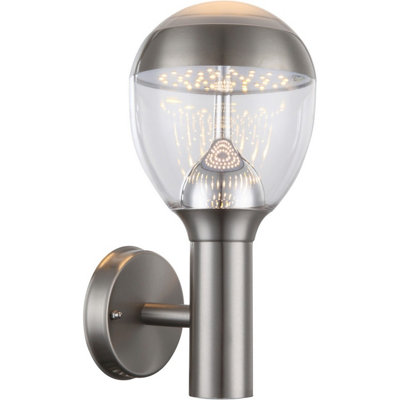 Luminosa Lighting Luminosa Callisto Outdoor Modern Wall Lamp Stainless Steel Ip44 Led 3000K from B&Q