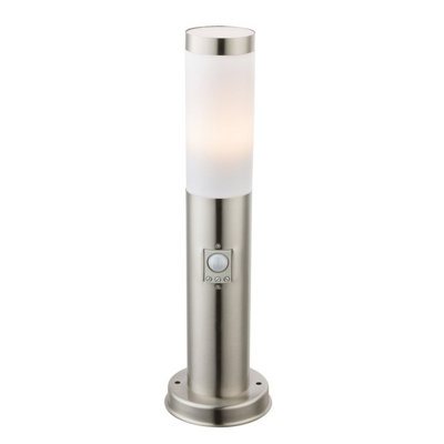 Luminosa Lighting Luminosa Boston Led Pir Outdoor Pedestal Light Stainless Steel Ip44 1X E27 3000K Dawn Dusk Sensor from B&Q