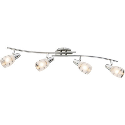 Luminosa Lighting Light Luminosa Ing Luminosa Roy Ceiling Spot Bar Chrome Satined Glass Shade 4X E14 Size 4