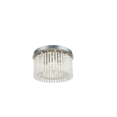 Luminosa Lighting Luminosa Joyce Ceiling Light Chrome Clear Glass Shade Led 4000K from B&Q