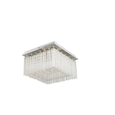 Luminosa Lighting Luminosa Vince Ceiling Light Chrome Clear Glass Shade Led 4000K from B&Q