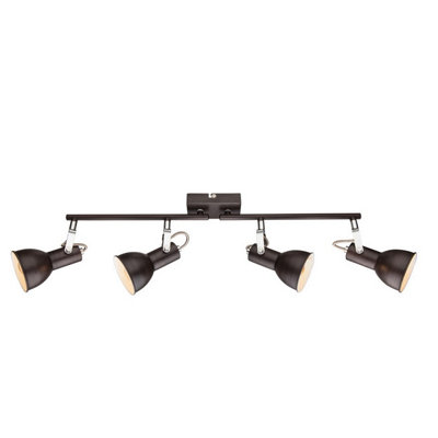 Luminosa Lighting Luminosa Fargo Ceiling Spotlight Bar Brown 4X E14 from B&Q