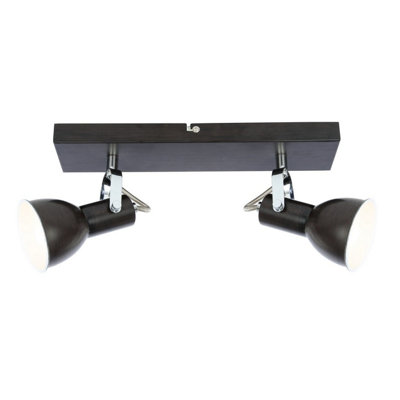 Luminosa Lighting Luminosa Fargo Twin Ceiling Spotlight Brown 2X E14 from B&Q