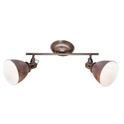 B&Q -  Luminosa Giorgio Twin Ceiling Spotlight Rust Colored 2X E14
