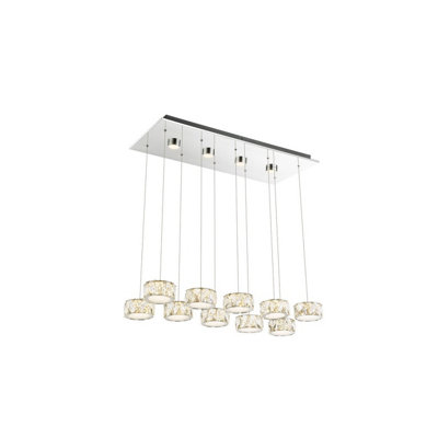 Luminosa Lighting Luminosa Amur Bar Pendant Ceiling Light Chrome 10X Led 4000K from B&Q