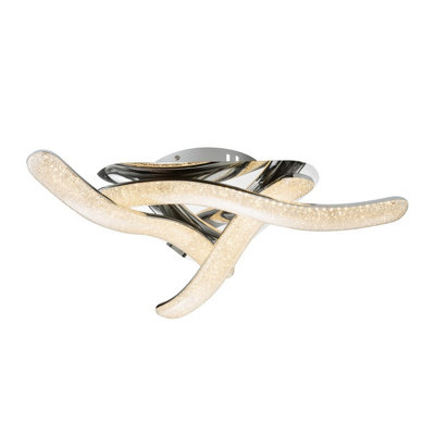 Luminosa Lighting Luminosa Nabro Integrated Led Semi Flush Ceiling Light Chrome Led 3500K from B&Q