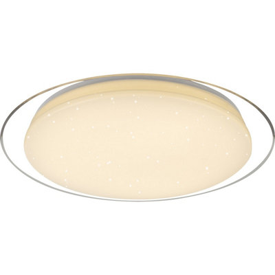 Luminosa Lighting Luminosa Optima Decorative Flush Ceiling Light White Led Dimmable 2700-6500K Remote Control Timer from B&Q