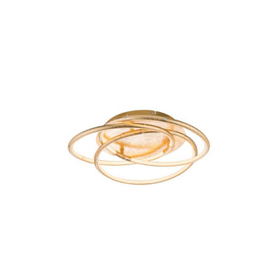 Luminosa Lighting Luminosa Barna Integrated Led Semi Flush Ceiling Light Gold Colors 3X Led 3000K from B&Q