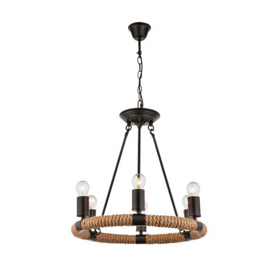 Luminosa Lighting Luminosa Ulleu Multi Arm Pendant Ceiling Light Black 6X E27 from B&Q