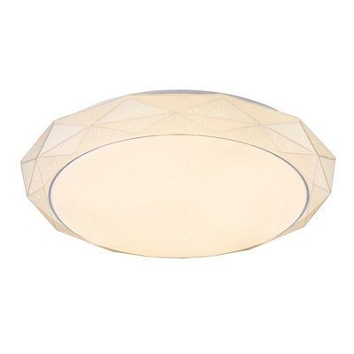 Luminosa Lighting Luminosa Andi Decorative Flush Ceiling Light White 1X Rgb Led Dimmable 3000-6500K Remote Control from B&Q