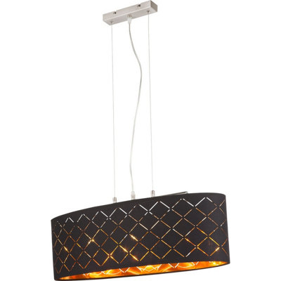 Luminosa Lighting Luminosa Clarke Bar Pendant Ceiling Light Nickel Matt 3X E27 from B&Q