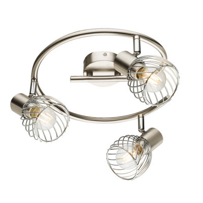 Luminosa Lighting Luminosa Texas Ceiling Spotlight Clusters Nickel Matt 3X E14 from B&Q