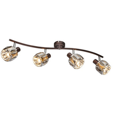Luminosa Lighting Luminosa Indiana Ceiling Spotlight Bar Bronze Colored 4X E14 from B&Q