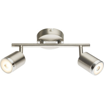 Luminosa Lighting Luminosa Comore Twin Ceiling Spotlight Nickel Matt 2X Led 3000K from B&Q