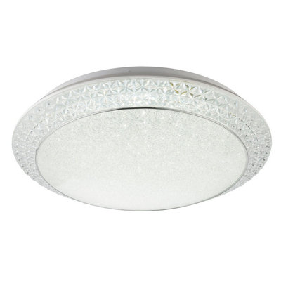 Luminosa Lighting Luminosa Ronja Decorative Flush Ceiling Light White Led Dimmable 3000-6000K Remote Control from B&Q