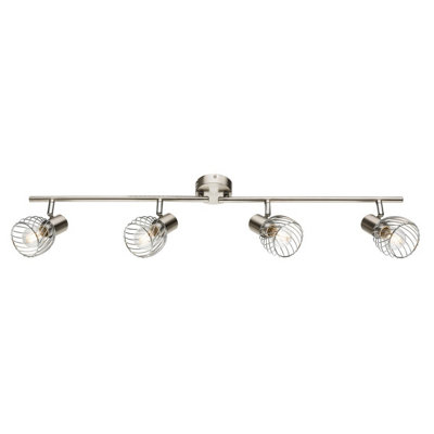 Luminosa Lighting Luminosa Texas Ceiling Spotlight Bar Nickel Matt 4X E14 from B&Q