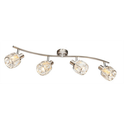 Luminosa Lighting Luminosa Kris Ceiling Spotlight Bar Nickel Matt 4X E14 from B&Q