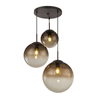Globo Varus Glass Hanging Light Amber 3-Bulb Ø 51 Cm - Image 3