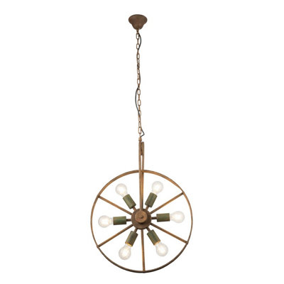 Luminosa Lighting Luminosa Tonu Spherical Pendant Ceiling Light Green 6X E27 from B&Q