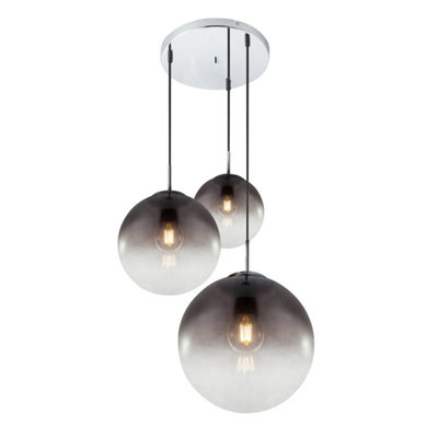 Netlighting Unisex Grey Varus Cluster Pendant Ceiling Light Chrome 3X E27 In Size 3 - Image 3