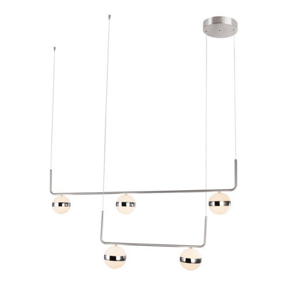 Luminosa Lighting Luminosa Lovest Bar Pendant Ceiling Light Nickel Matt 5X Led 3000K from B&Q