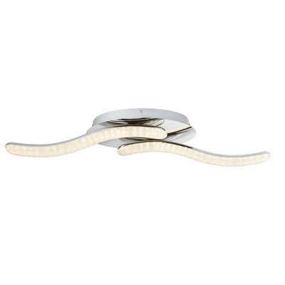 Luminosa Lighting Luminosa Nabro Integrated Led Semi Flush Ceiling Light Chrome 2X Led 3500K from B&Q